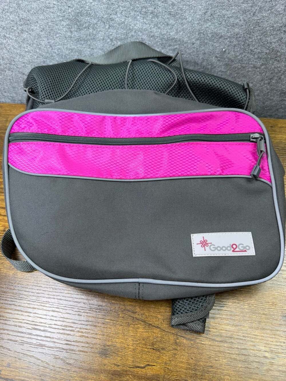 Good2Go Pink and Gray Dog Saddle Bag Backpack XL